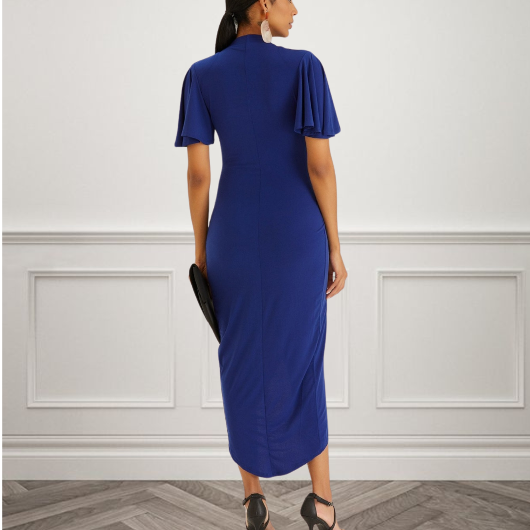 Gina Midi Dress in Blue