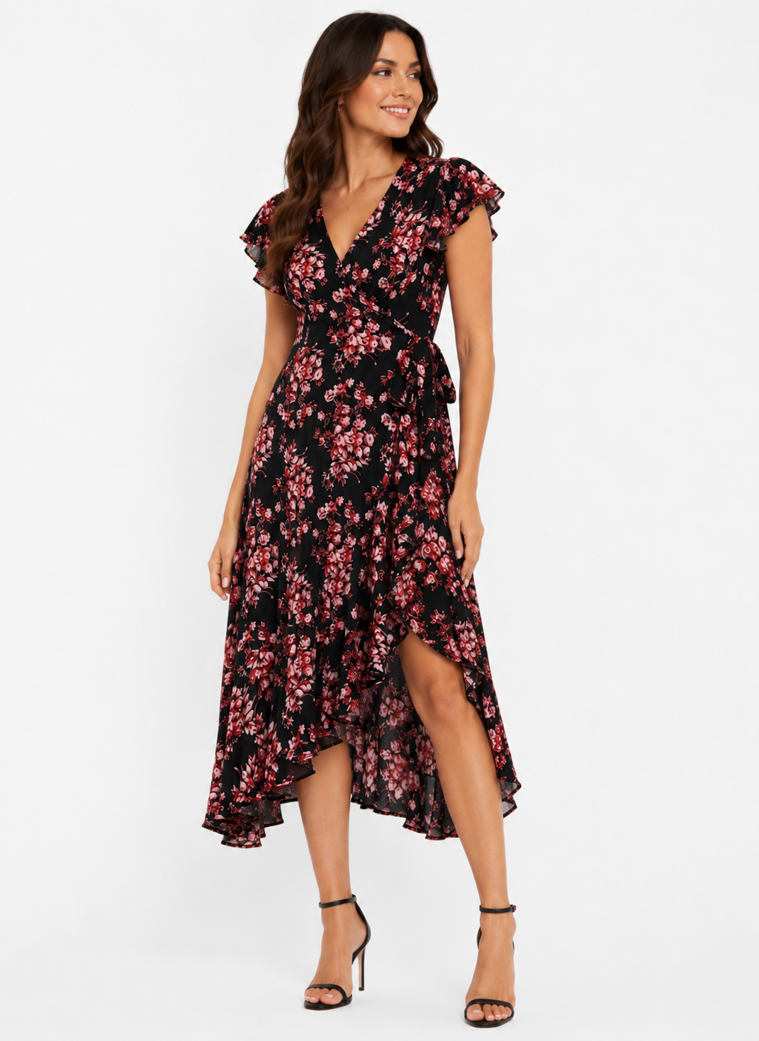 Lola wrap midi dress